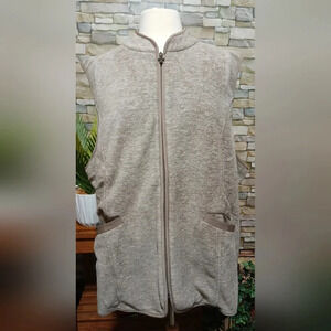 Susan Graver Fleece Zip‎ Vest 3X Oatmeal